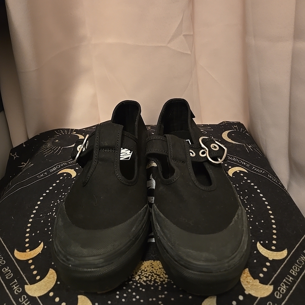 Vans Style 93 All Black Mary Jane Retro Shoe Sneaker  Womens 8.5 Mens 7